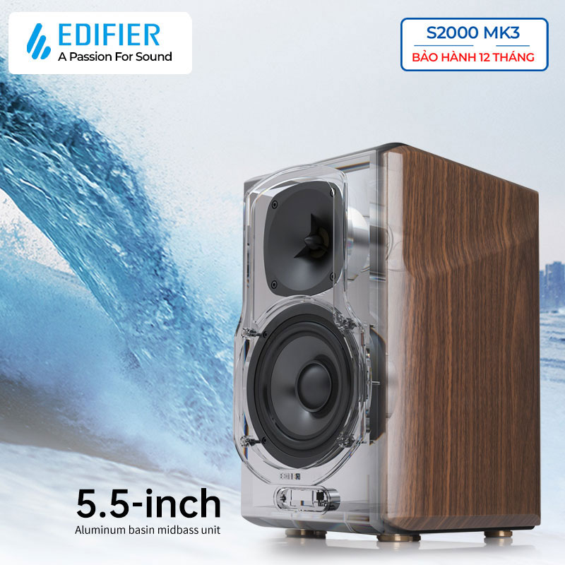 Loa Bluetooth 5.0 EDIFIER S2000 MK3 Bookshelf active Công suất 130W Hires Audio kết nối AptX HD - Hàng chính hãng