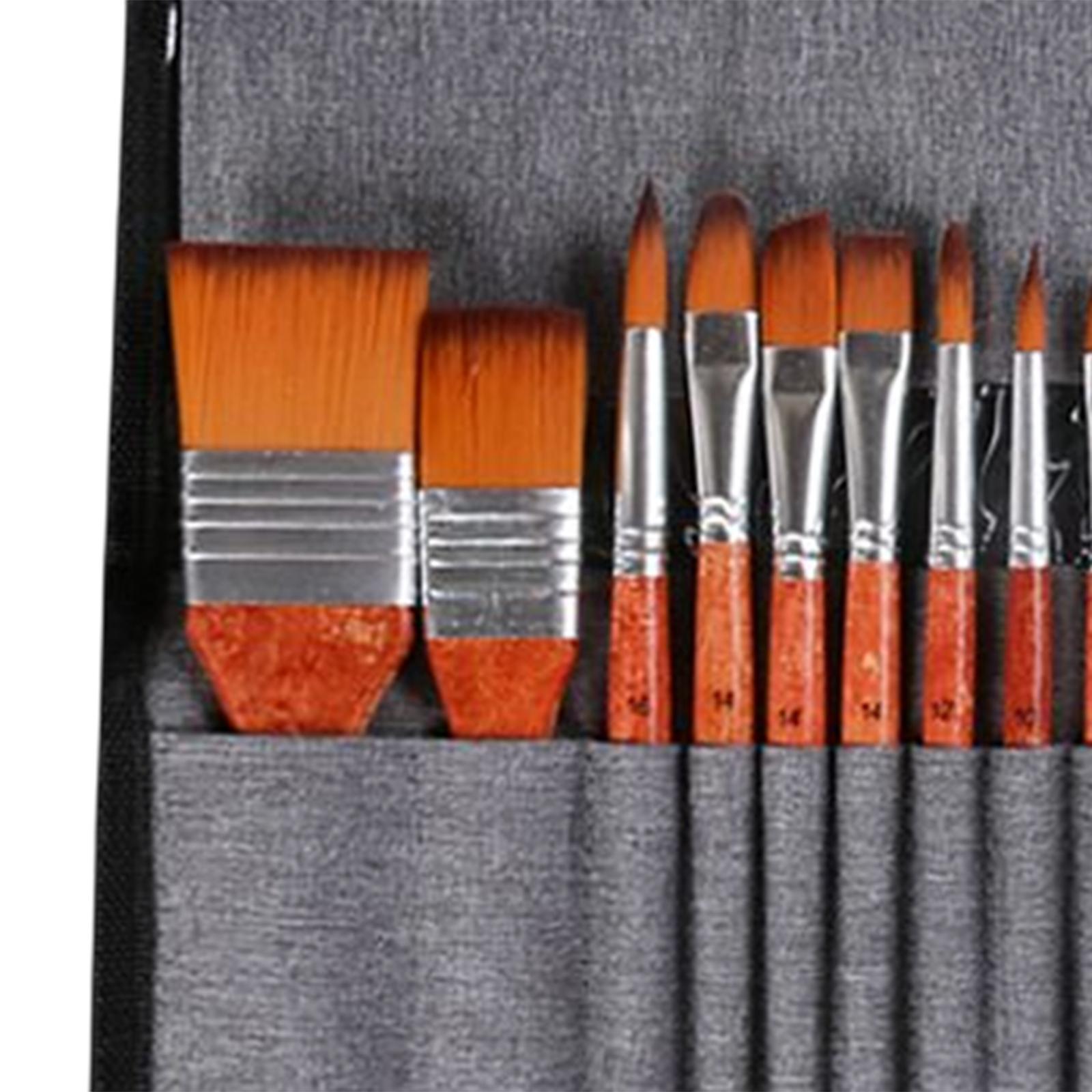 24Pcs Artist Paint Brushes, Wood Handle with Storage Case Paint Brush Pen Set Body Paint Tools Painting Brushes for Body Face Beginner Pros