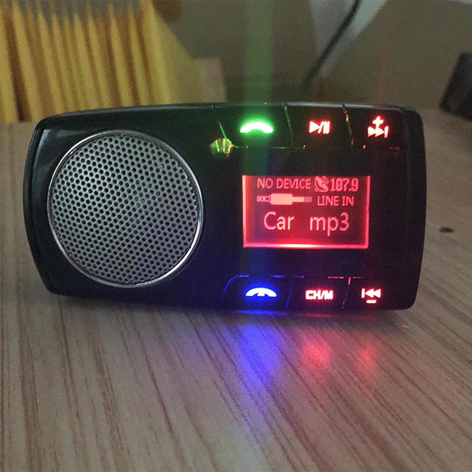 FM Transmitter Car Adapter MP3 Player Speaker with 1.4 '' Screen USB Port for Phone with Mic