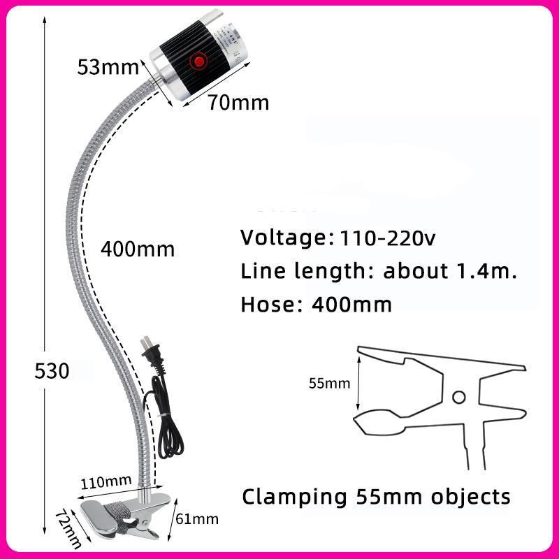 Đèn Led Máy CNC Đèn Làm Việc 24V 220V Cổ Ngỗng Hội Thảo Đèn Làm Việc Đế Từ/Vít Đèn Công Nghiệp Siêu Sáng