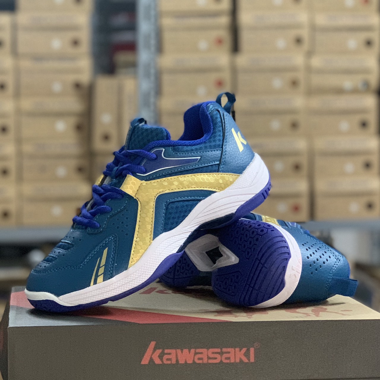Giày cầu lông, Giày Pickleball kawasaki B333, đế kếp 2 lớp chơi sân bê tông, mẫu mới nhất 2024