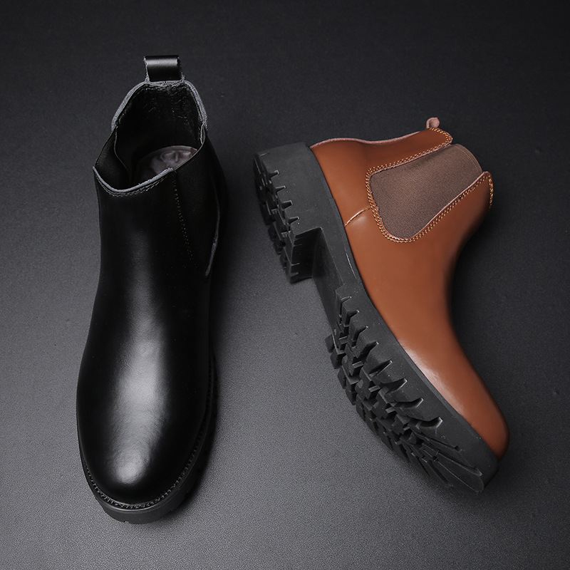 Giày chelsea boots da thật, giày bốt cổ cao big size cỡ lớn cho nam chân to. Large size men’s leather boots, chelsea boots for big feet - BT187