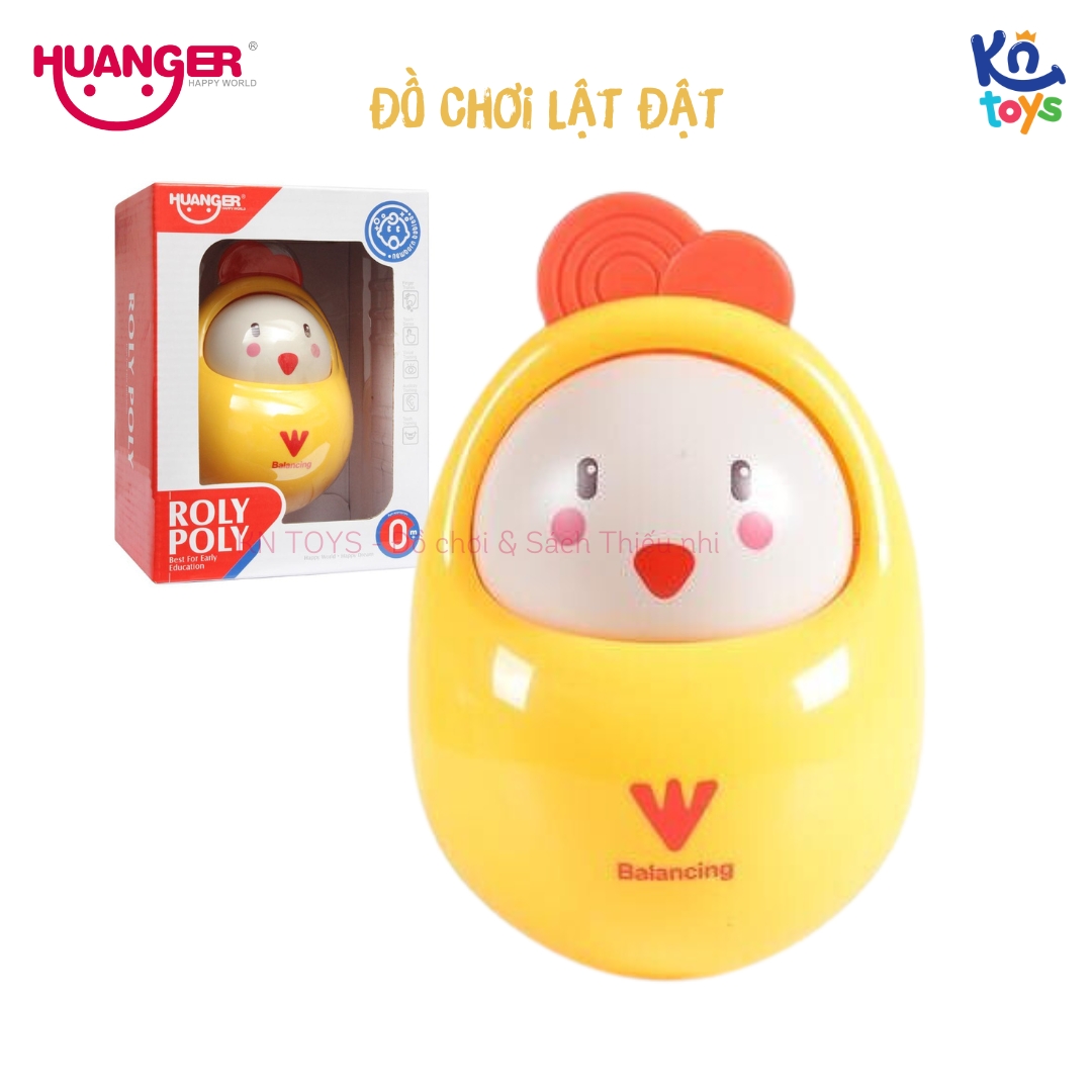 Đồ Chơi Lật Đật Có Âm Thanh Xúc Xắc HUANGER Roly Poly HE0297 – Chú Gà Thăng Bằng Cho Bé Sơ Sinh