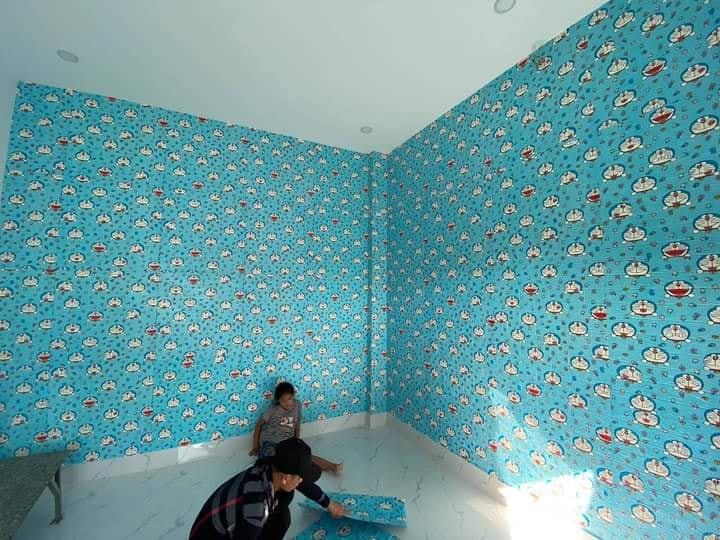 Bộ 15 Tấm Xốp Dán Tường Hoạt Hình Doraemon Siêu Dễ Thương Sẵn Keo 70x77