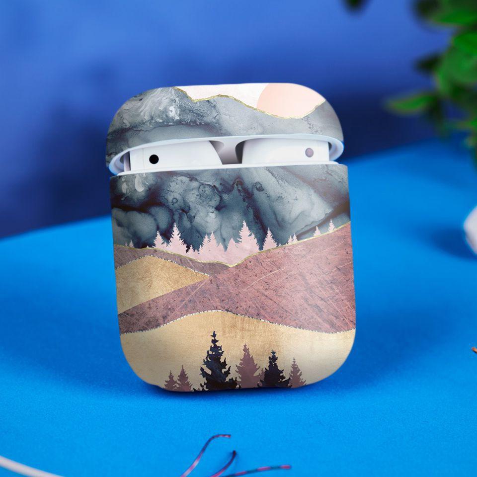 Miếng dán skin cho AirPods in hình giả sơn mài - GSM115