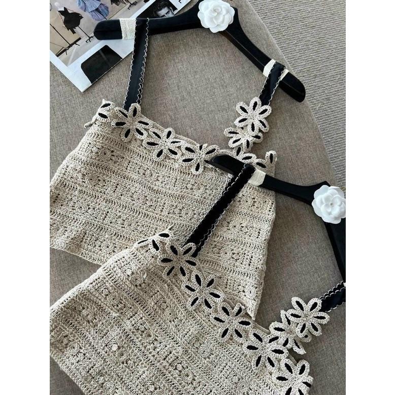 ÁO REN HOA 2 DÂY CROPTOP CỰC XINH