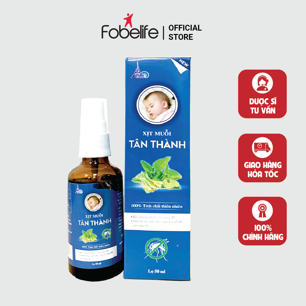 Chai Xịt Chống Muỗi Từ Thiên Nhiên An Toàn Cho Bé Tân Thành ( Chai 50 ml )