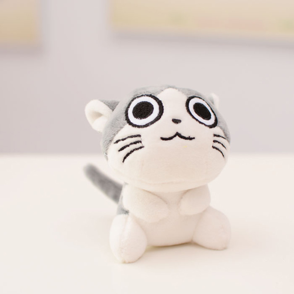 Móc khóa gấu bông mèo Chii - Mẫu 2, Màu Xám