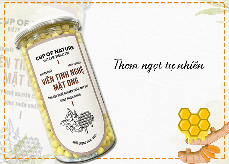 Viên tinh nghệ mật Cup Of Nature nguyên chất cao cấp 500g