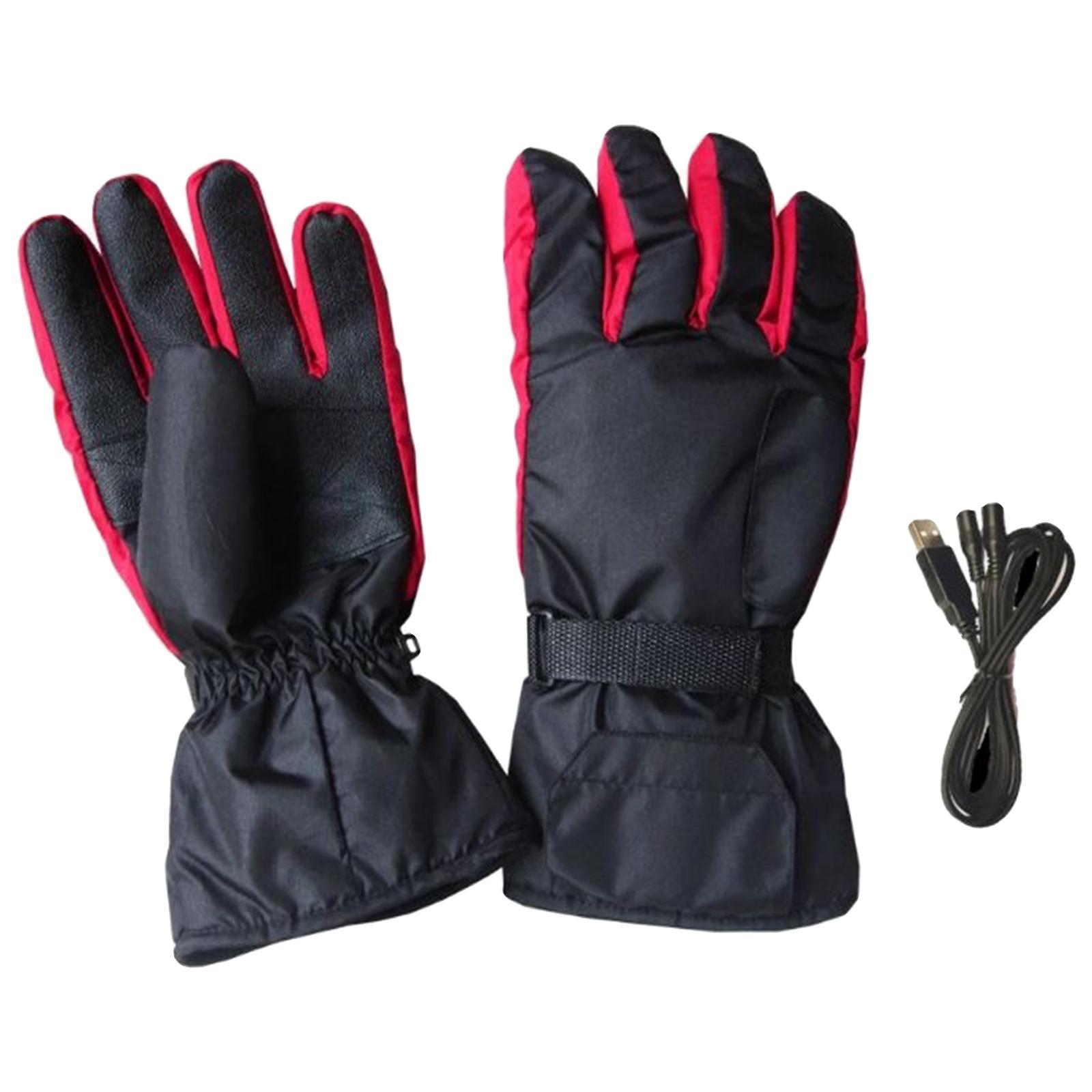 Motorcycle Heated Gloves Windproof Mittens Winter Thermal Glove for Outdoor
