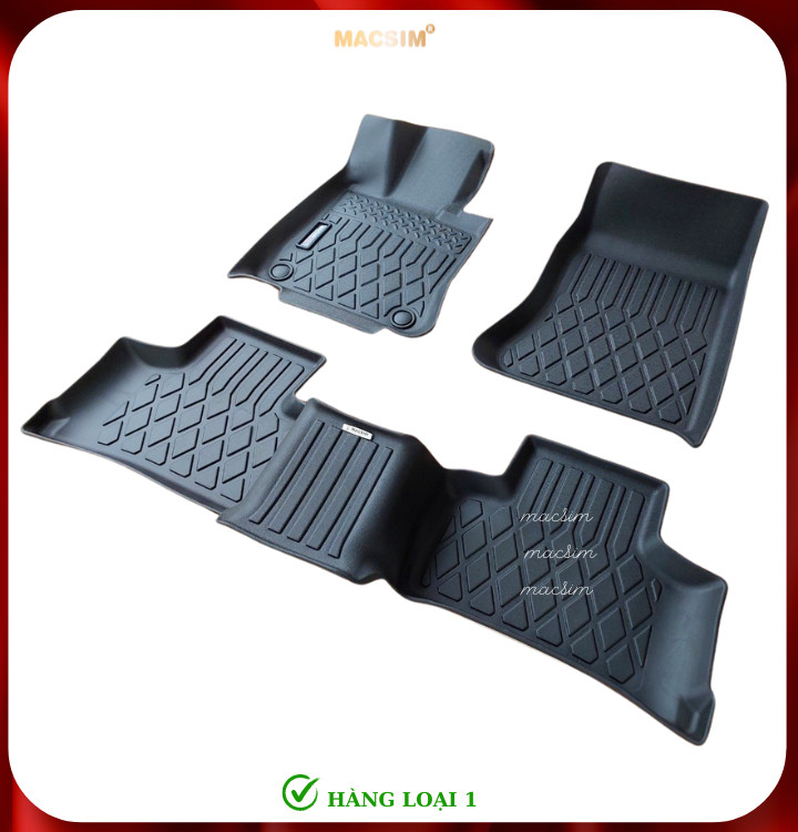 Thảm lót sàn xe ô tô Mercedes-Benz GLC 200/250/300 2023+ Nhãn hiệu Macsim chất liệu nhựa TPE cao cấp màu đen