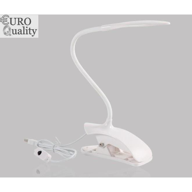 Đèn led học tập và đọc sách cổng usb có đế kẹp (Trắng) - Euro Quality