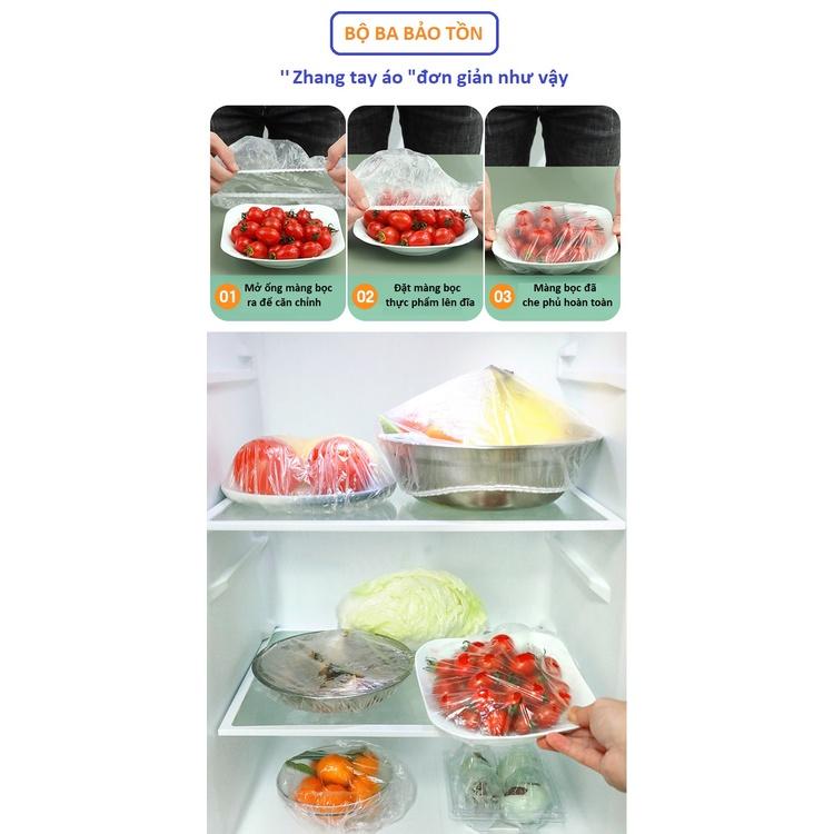 Màng bọc thực phẩm PE túi gấu có chun bọc đồ ăn co giãn tái sử dụng - Đa chức năng nhiều tiện ích trong cuộc sống