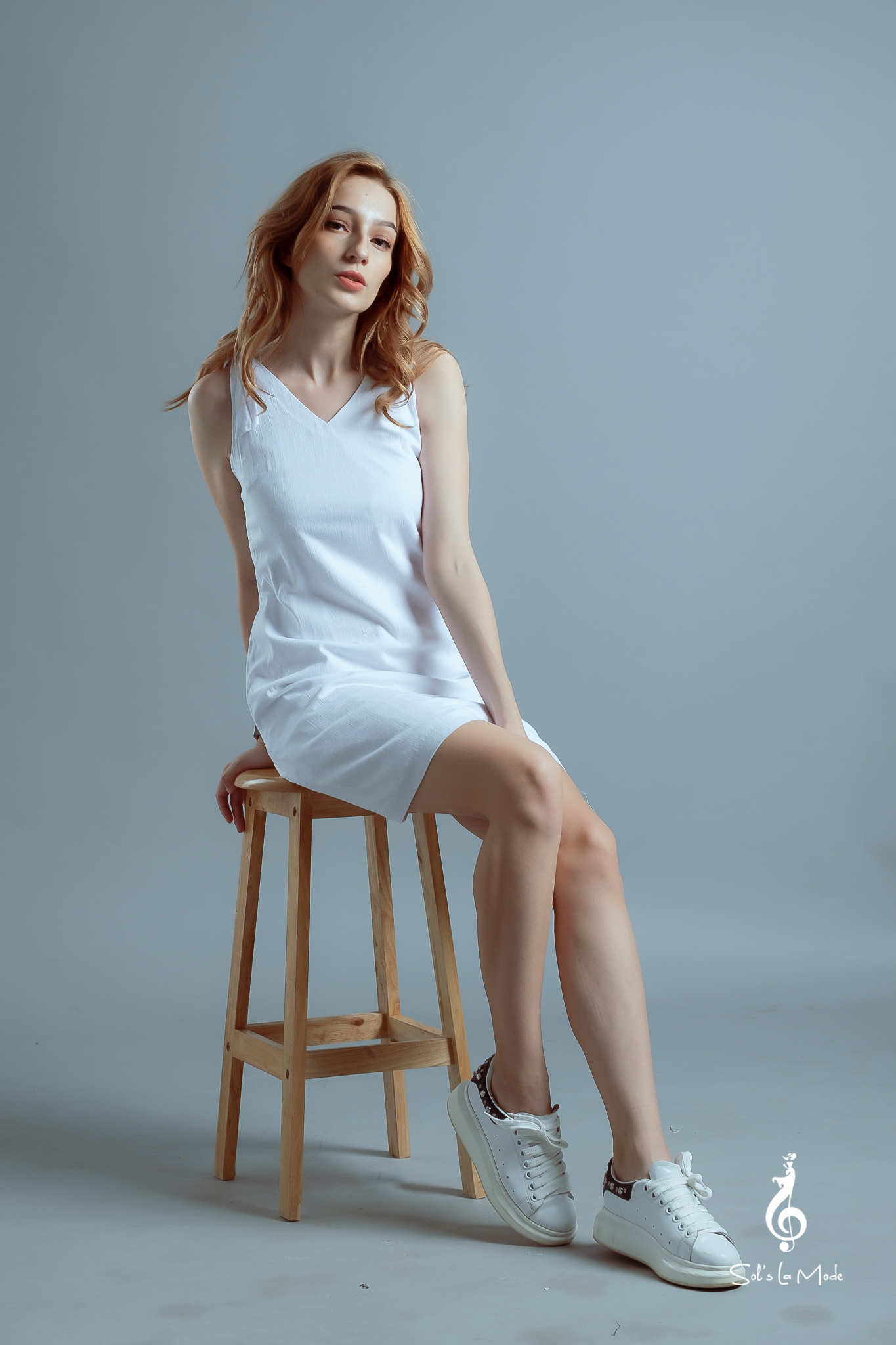 Đầm Linen WHITE shoulder bow dress