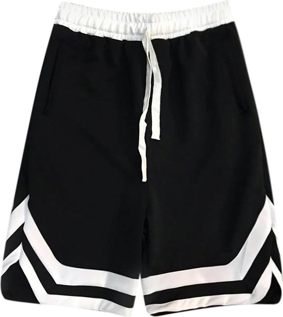 Quần Short Unisex Chữ V Đen