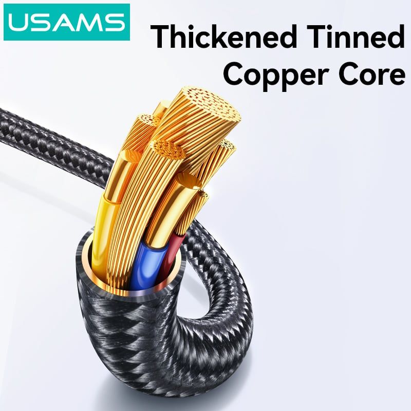 Cáp sạc nhanh USAMS SJ743 Type-C To IP 30W Zinc Alloy Meteor Series dùng cho iphone8/x/11/12/13/14/14pro...(Hàng nhập khẩu)