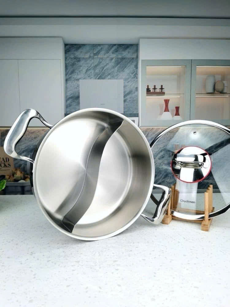 [Hàng chính hãng]  Nồi lẩu hai ngăn Chockmen size 28cm/30cm inox304 cho mọi loại bếp ckm307/308