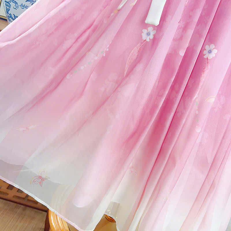 Đầm váy công chúa cổ trang hanfu thêu hoa cho bé gái diện lễ tết trung thu đẹp size 100-160 hàng Quảng Châu