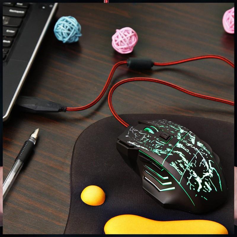 HSV J60 Colorful Backlit Wired Gaming Mouse Set Three-Color Keyboard USB Computer for Games Gamer Working Accessories