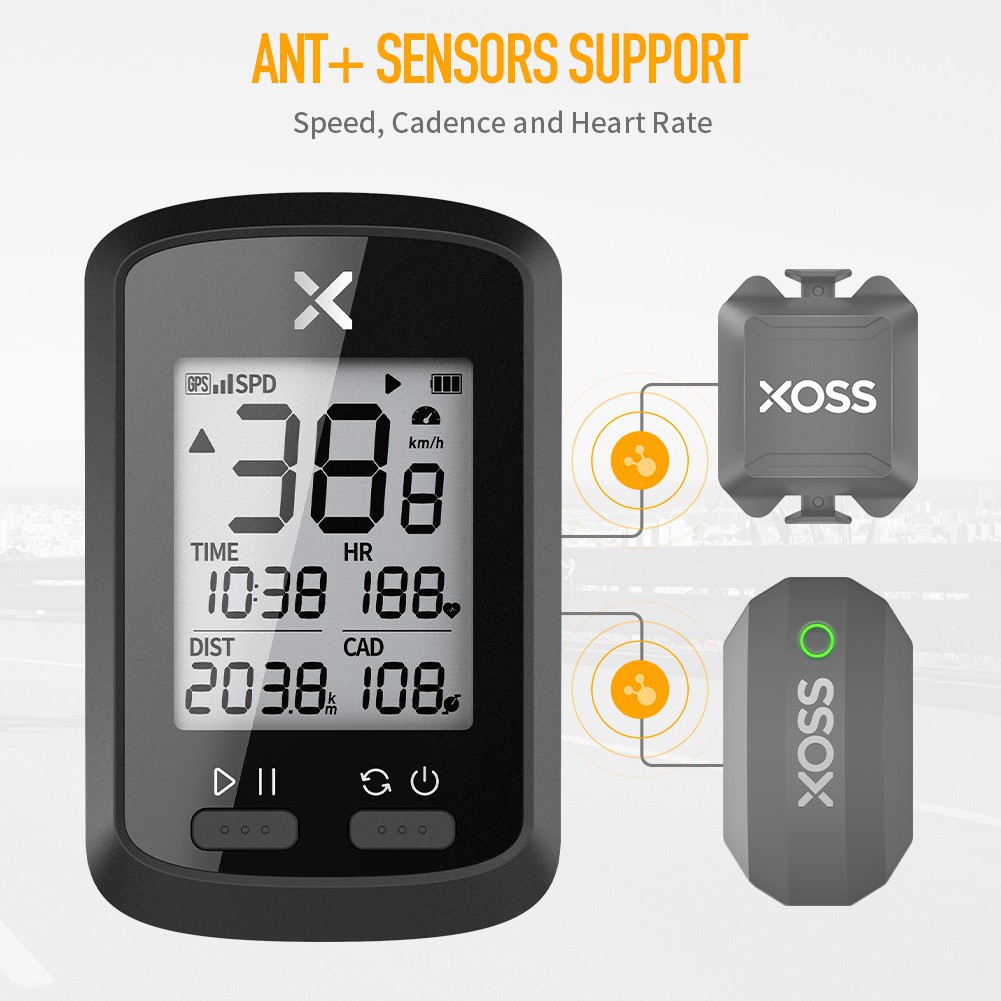 XOSS Smart GPS Đồng Hồ Đo Tốc Xe Đạp Không Dây Chính Xác IPX7 Có Nắp Bảo Vệ