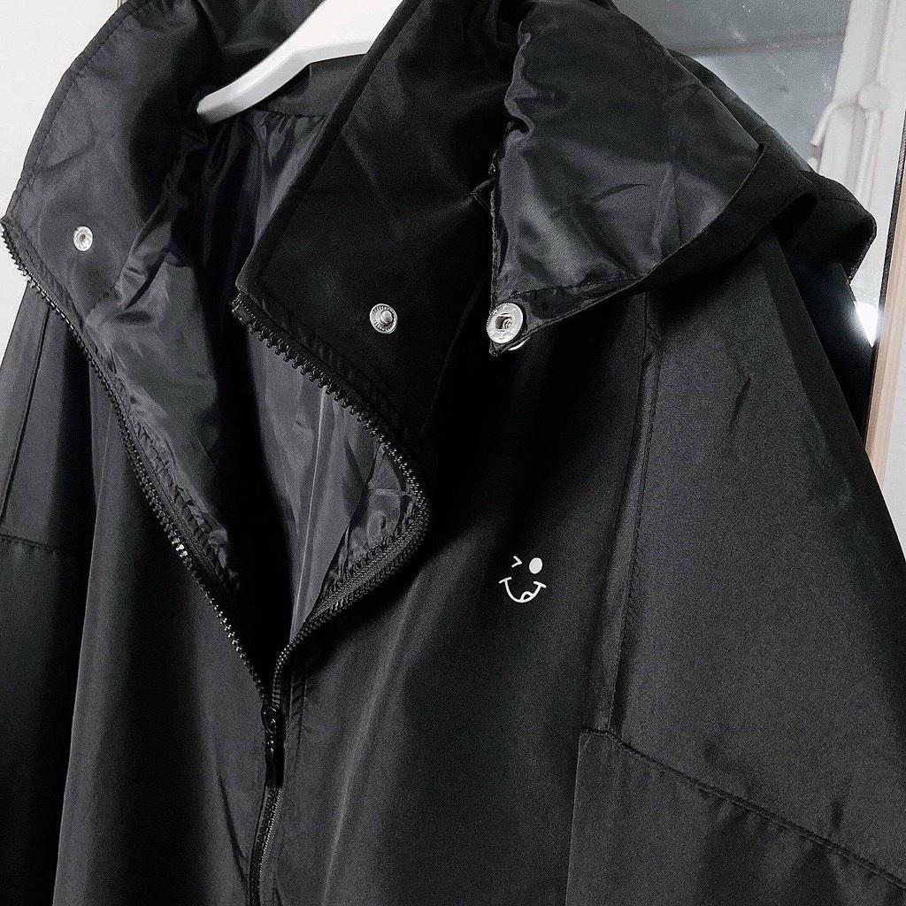 Áo Khoác dù Mặt cười jacket ulzzang unisex Nón Rời form rộng Hàn Quốc