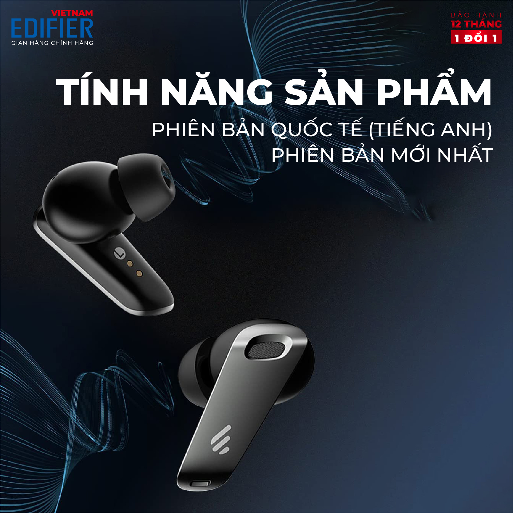 Tai nghe bluetooth EDIFIER NEOBUDS PRO Thời lượng pin 24 giờ HIRES Audio Wireless Chống ồn chủ động 6 micro đàm thoại - Hàng phân phối chính hãng