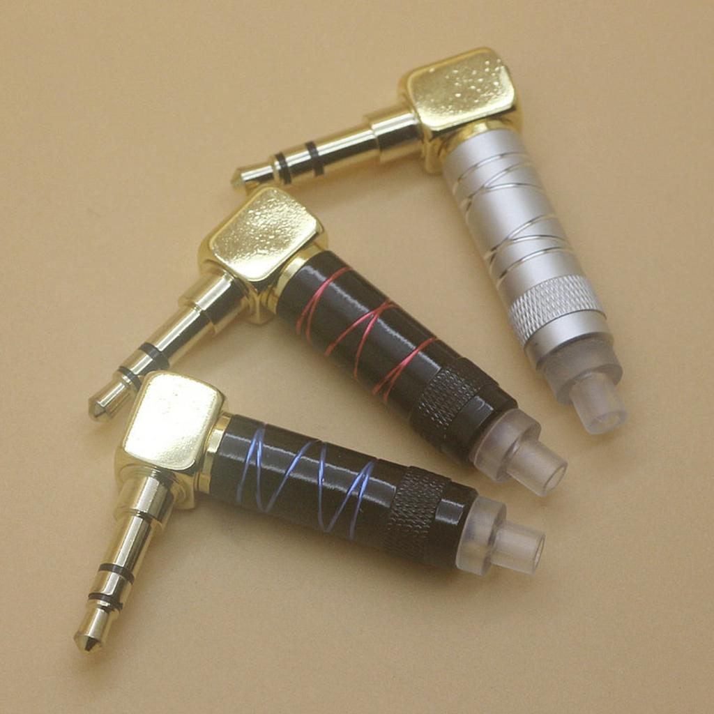 2-6pack 3.5mm Right Angle Male Plug Gold Plated Solder Connector for Phone Red