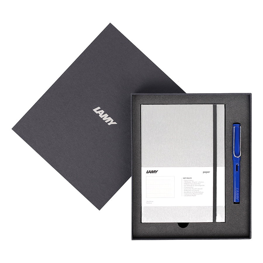 Gift Set Lamy Notebook A5 Softcover Grey+ Lamy Safari Blue - GSNSa0014