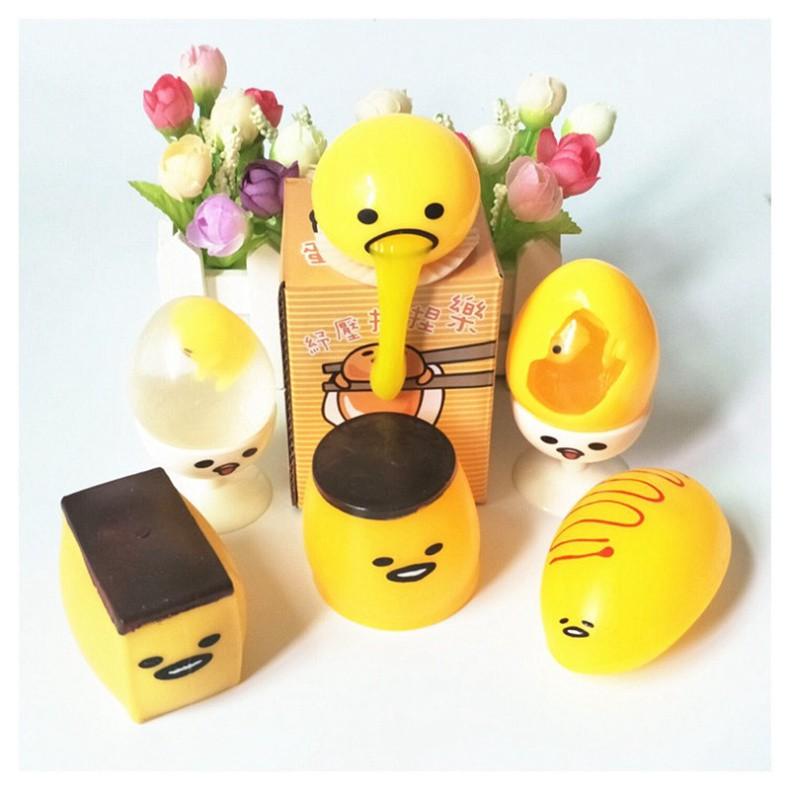 Đại gia đình Gudetama trứng biến thái trứng trút giận Squishy Mochi