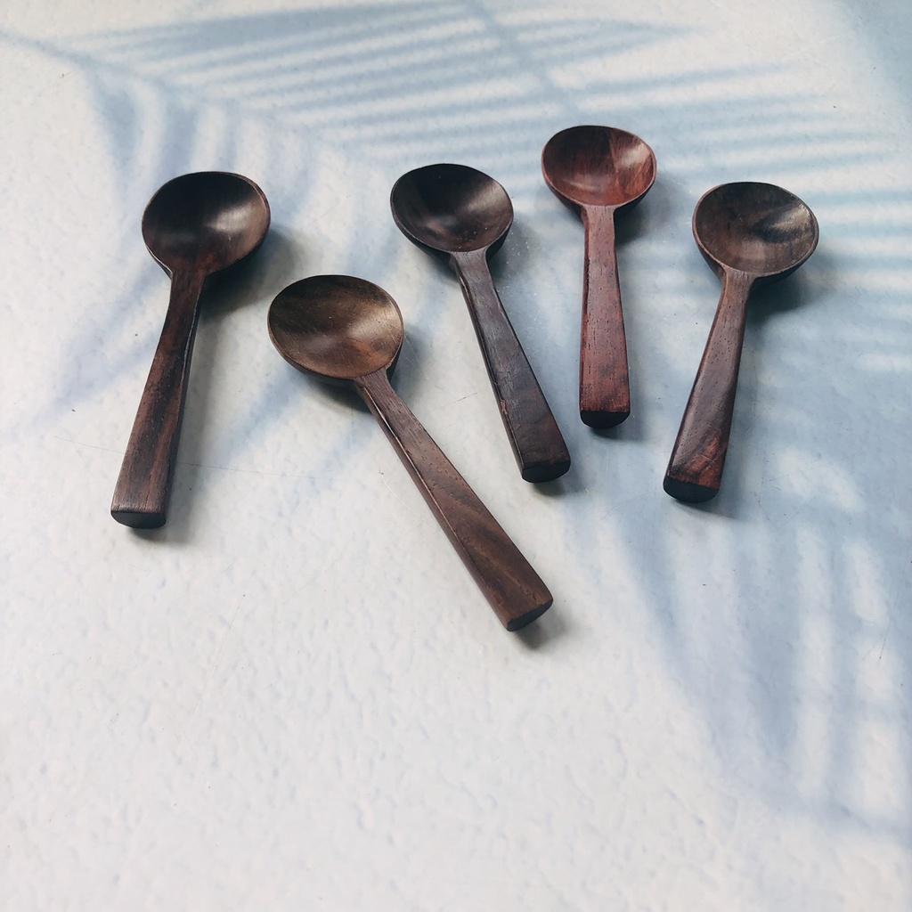THÌA/MUỖNG Gỗ Nhỏ Xinh 9x3cm, Thìa Gia Vị, Miệng Tròn Cán Vuông, Chụp Ảnh Decor