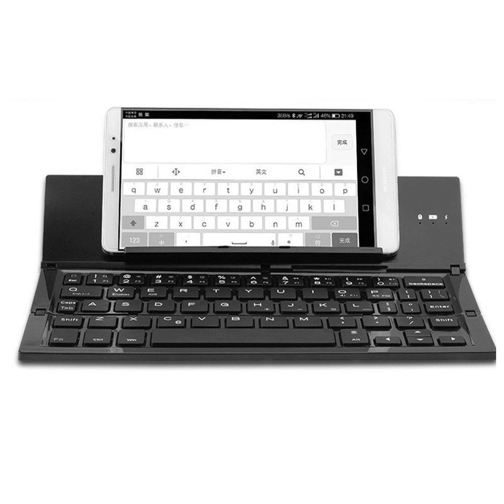 Foldable Tri-fold Bluetooth Keyboard Triple Wireless For PC Folding Black