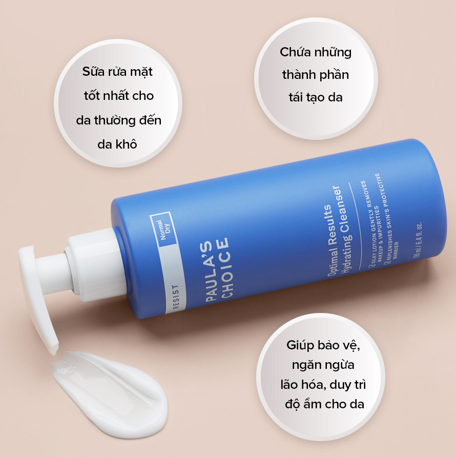 Sữa rửa mặt dưỡng ẩm tối ưu Paula's Choice Resist Optimal Results Hydrating Cleanser 190ml (Nhập khẩu)