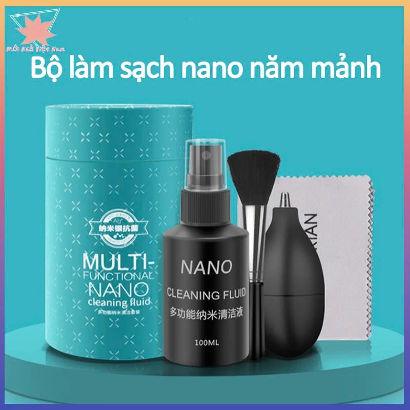 5in1 Bộ vệ sinh Laptop Macbook , Máy ảnh Cao Cấp 5 Trong 1 Bộ Vệ Sinh Màn Hình , Vỏ Ngoài , Bàn Phím Dành Cho Lens Camera Có Dung Dịch Khăn Lau , Chổi Quét , Bóng Thổi Bụi Đa Năng cho iPhone / iPad / Smartphone Smartwatch Tivi Fullbox – Hàng Nhập Khẩu