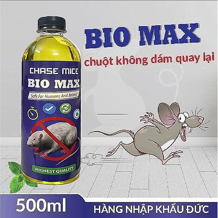 Chai Xịt Đuổi Chuột Bio MAX - Nguồn Gốc Thảo Mộc, An toàn Xua Đuổi Chuột, Gián Không Thành Phần Hại