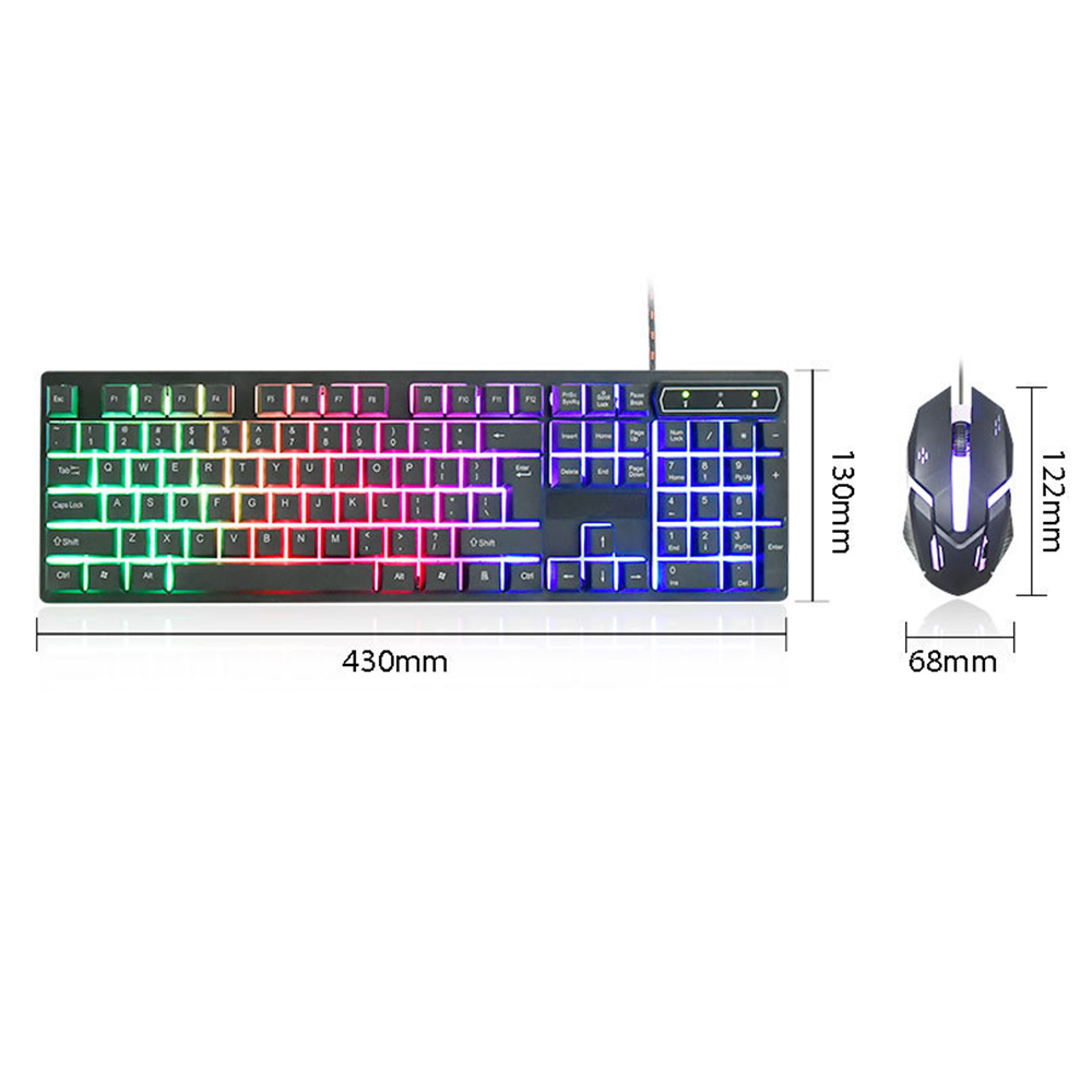 Bộ bàn phím và chuột chơi game có dây CMK-188 Đèn nền LED đầy màu sắc Bàn phím chơi game USB dành cho game thủ PC