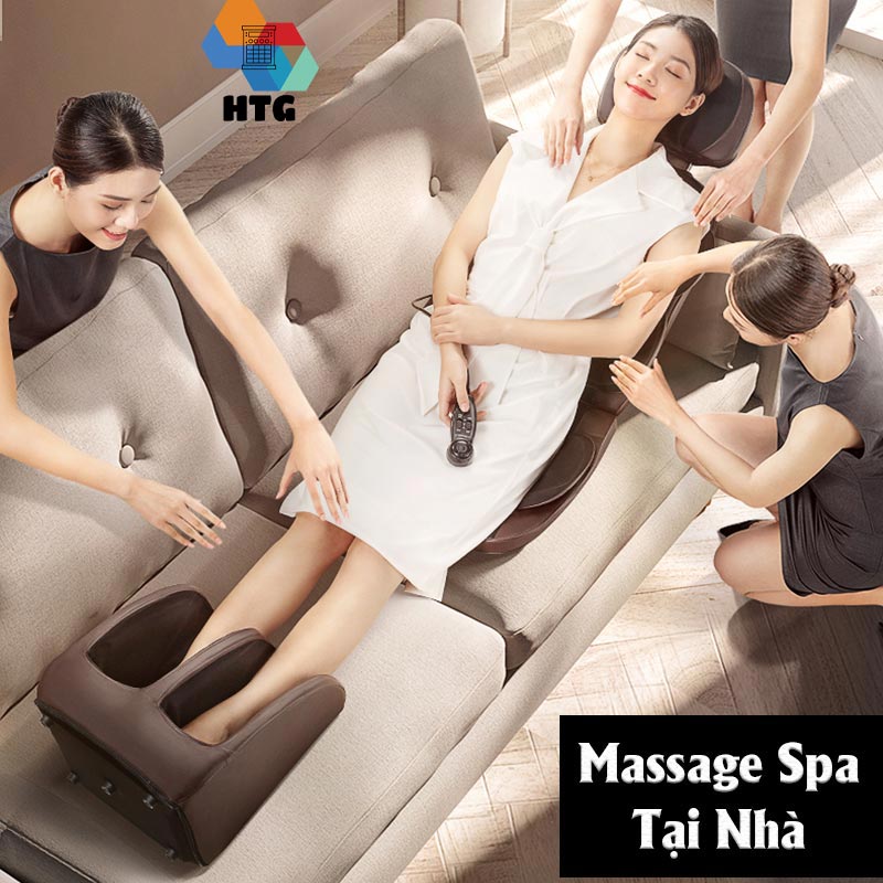 Ghế Đệm Massage Leerkang mẫu full LEK918L, xoa bóp cùng hồng ngoại toàn thân, có massage bàn chân và bắp chân, hàng chính hãng