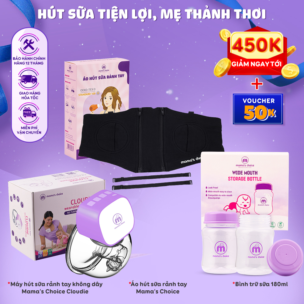 Hút Sữa Tại Nhà Mama’s Choice, Combo Rảnh Tay Tiện Lợi Mẹ Thảnh Thơi, Hút Sữa Dễ Dàng Mọi Lúc Mọi Nơi