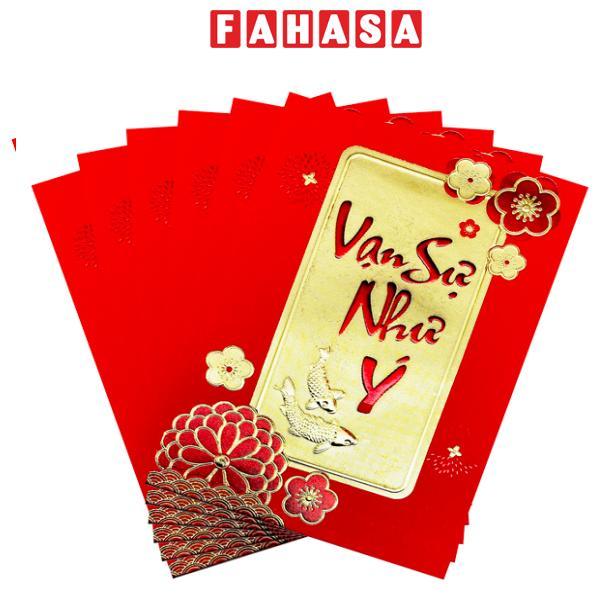 Bộ 6 Bao Lì Xì Nhũ Tết Bính Ngọ 2026 - H5.2 - Vạn Sự Như Ý
