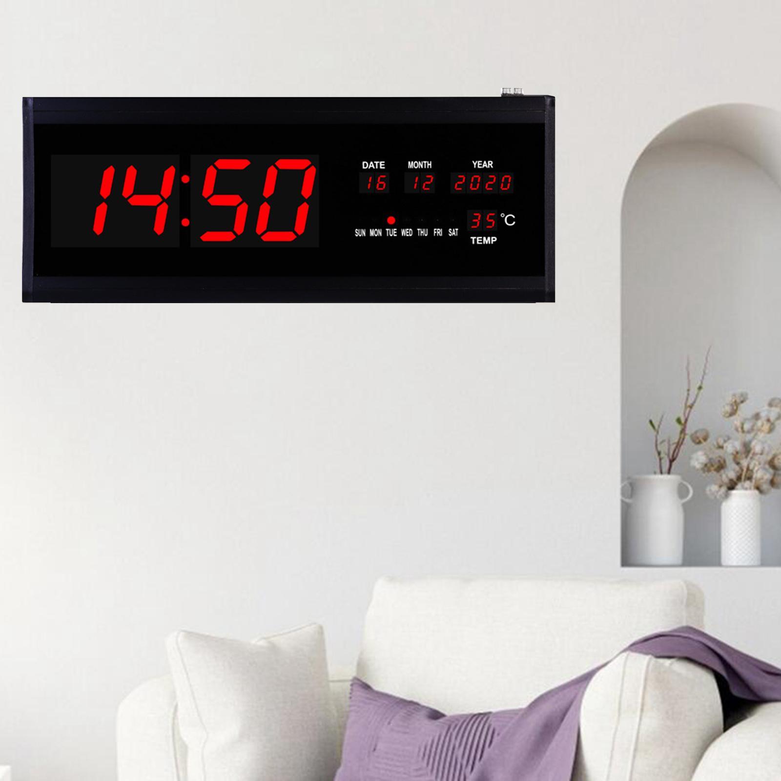 Luminous Digital Wall Clock LED Clock 12/24H for Study Room Office Home