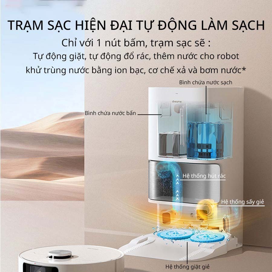 Robot Hút Bụi Lau Nhà Dreame X50 Ultra Chổi Kép, Xòe Giẻ, Xòe Chổi Lực Hút 20.000 Pa - Bản Quốc Tế