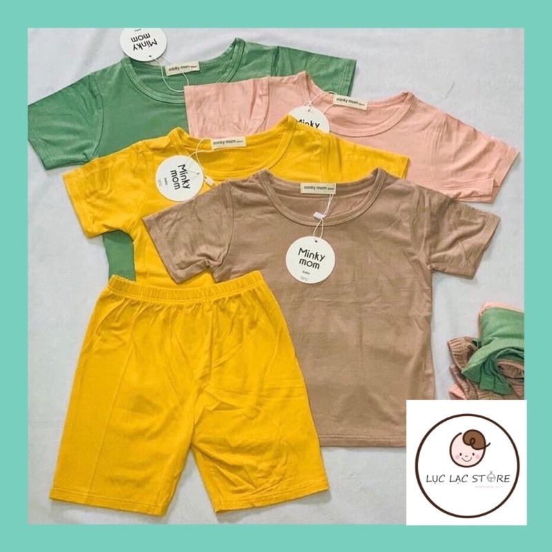 Bộ cộc tay trơn thun lạnh cho bé trai, bé gái từ 8-18kg