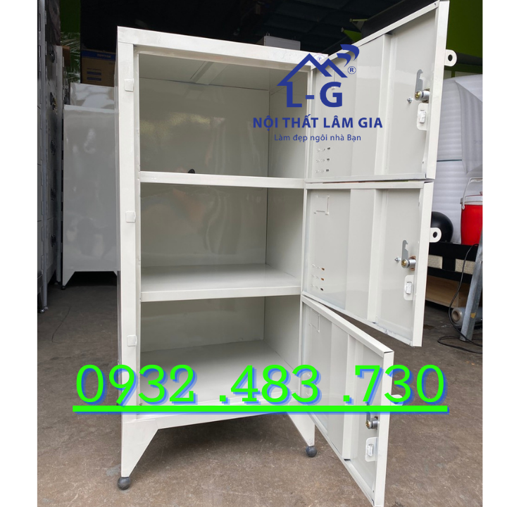 Tủ sắt hồ sơ mini 3 tầng sơn tĩnh điện _HSC-3T-01