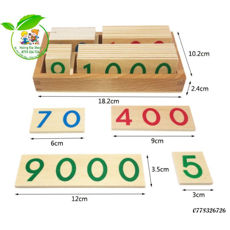 Hộp thẻ số bằng gỗ 1-9000 mini - Mini Wooden Number Cards With Box 1-9000