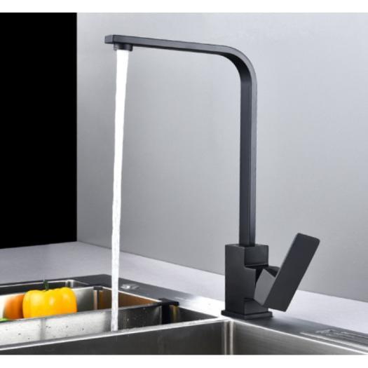 Vòi rửa bát vuông nóng lạnh được phủ phủ nano đen