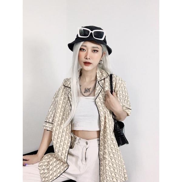 THELSTUDIOS - Áo sơ mi cộc tay MONOGRAM
