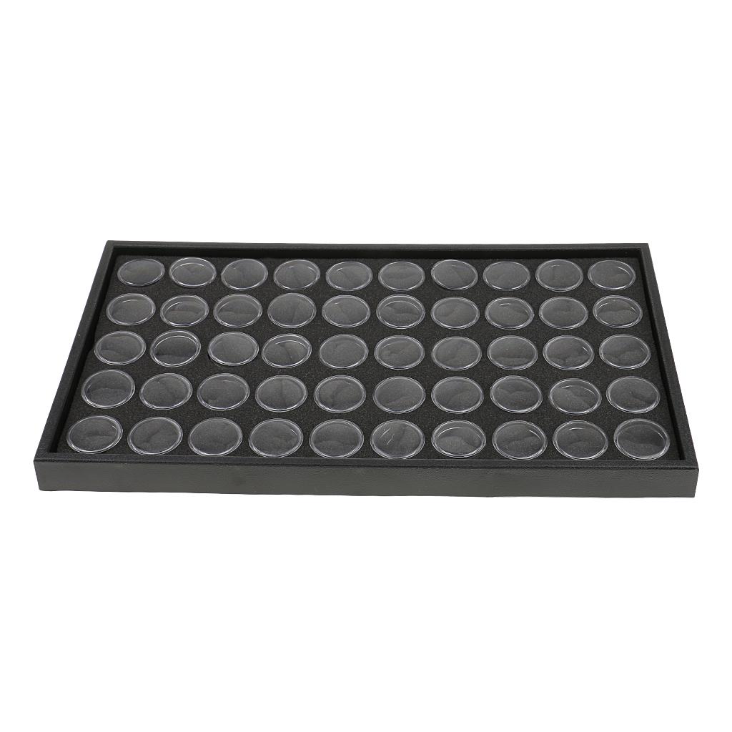 50 Grids Empty Nail Glitter Dust Powder Jewelry Display Box Case Holder 2pcs