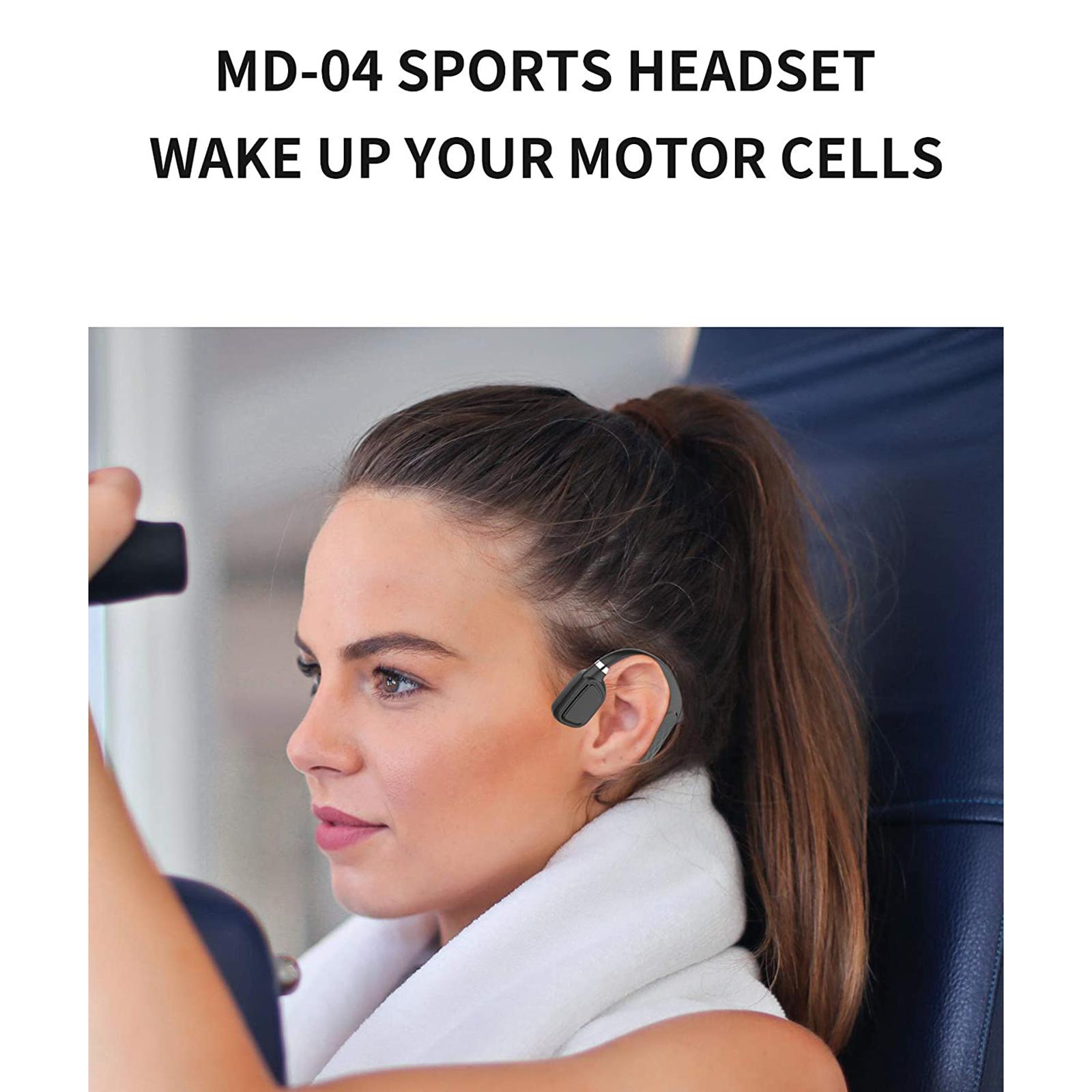 MD04 Bone Conduction Headphones Wireless BT5.0 Earphone Outdoor Sports Headset IPX5 Waterproof Hands-free with Microphone