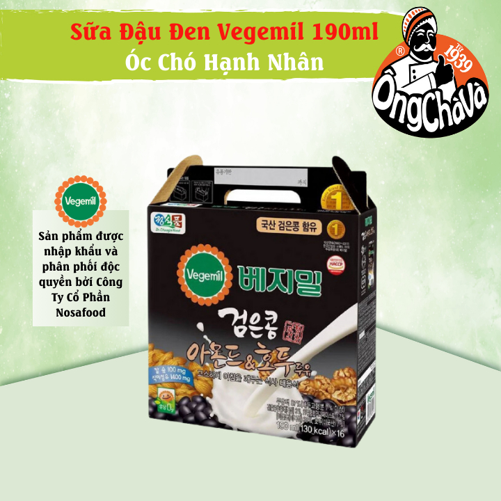 Thùng 16 Hộp Sữa Hạt Đậu Đen Óc Chó Hạnh Nhân Vegemil 190Ml Black Bean, Almond &Amp; Walnut