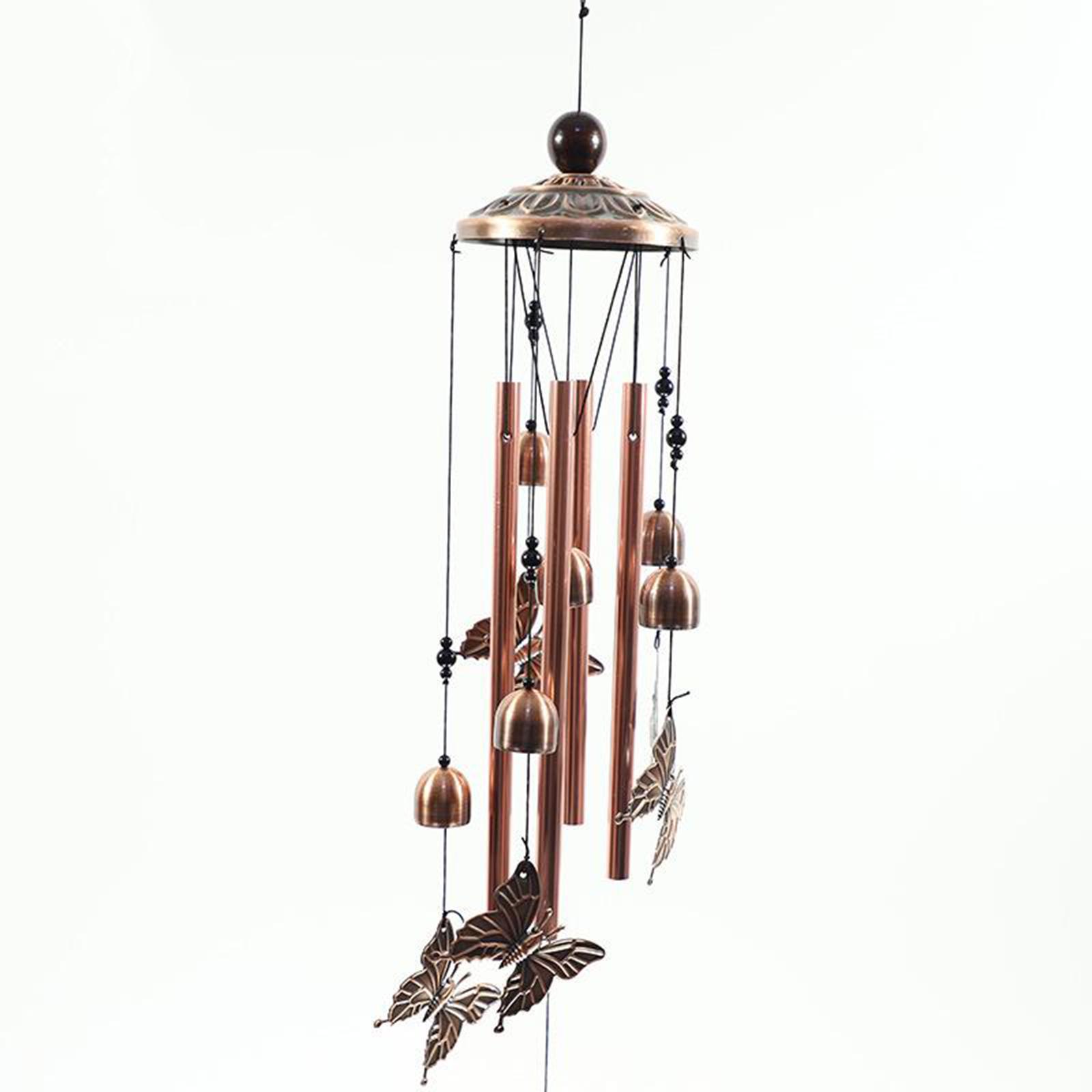 Outdoor Hanging Wind Chime Butterfly Wind Chime Bells 4 Tube Decorative