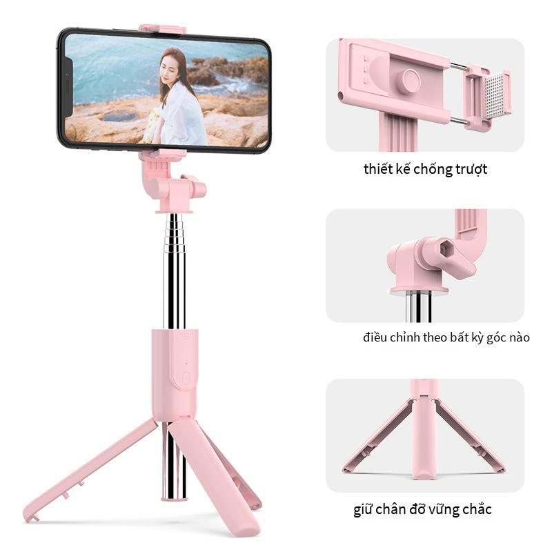Giá thấp nhất Gậy chụp ảnh tự sướng Bluetooth giá ba chân di động đa năng giá đỡ phát sóng trực tiếp hẹn giờ du lịch tất cả trong một Gậy chụp ảnh tự sướng vô hình